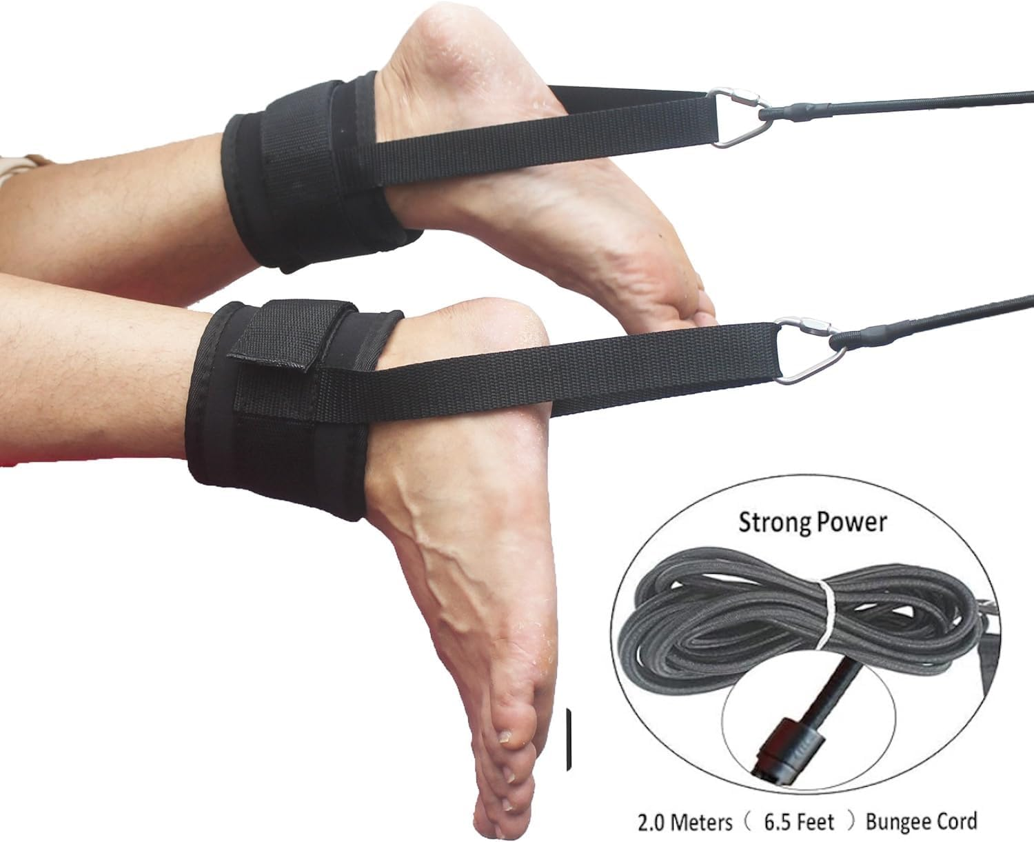 R&B Zone Swim Ankle Strap Stationary Swimmer Swim Lap,Training Leash with Bungee Rope, Aluminum Hook image number 4