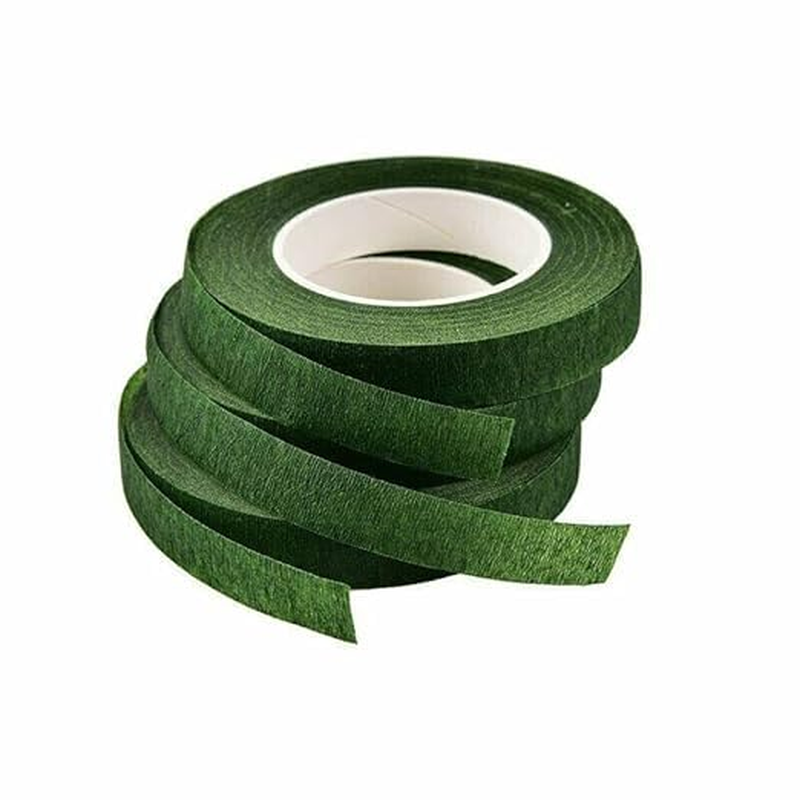 3 Pcs Green Floral Tape, Florist Tape 1/2 Inch Wide - 30 Yard for Bouquet Stem Wrap, Corsage, Wedding Bouquet, Dark Green Paper Craft Floral Adhesives Arrangement Supplies image number 3