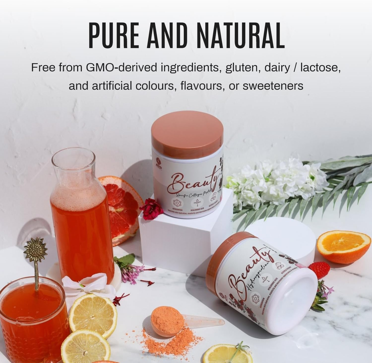 ATP Science Beauty Collagen Powder, with Trademarked Collagen Peptide Verisol&reg;, Protein Powder Enriched with Astaxanthin, Hyaluronic Acid, and Acerola Cherry, Improves Skin Hydration and Elasticity, Decreases Appearance of Wrinkles, Flavour: Mixed Berry image number 3