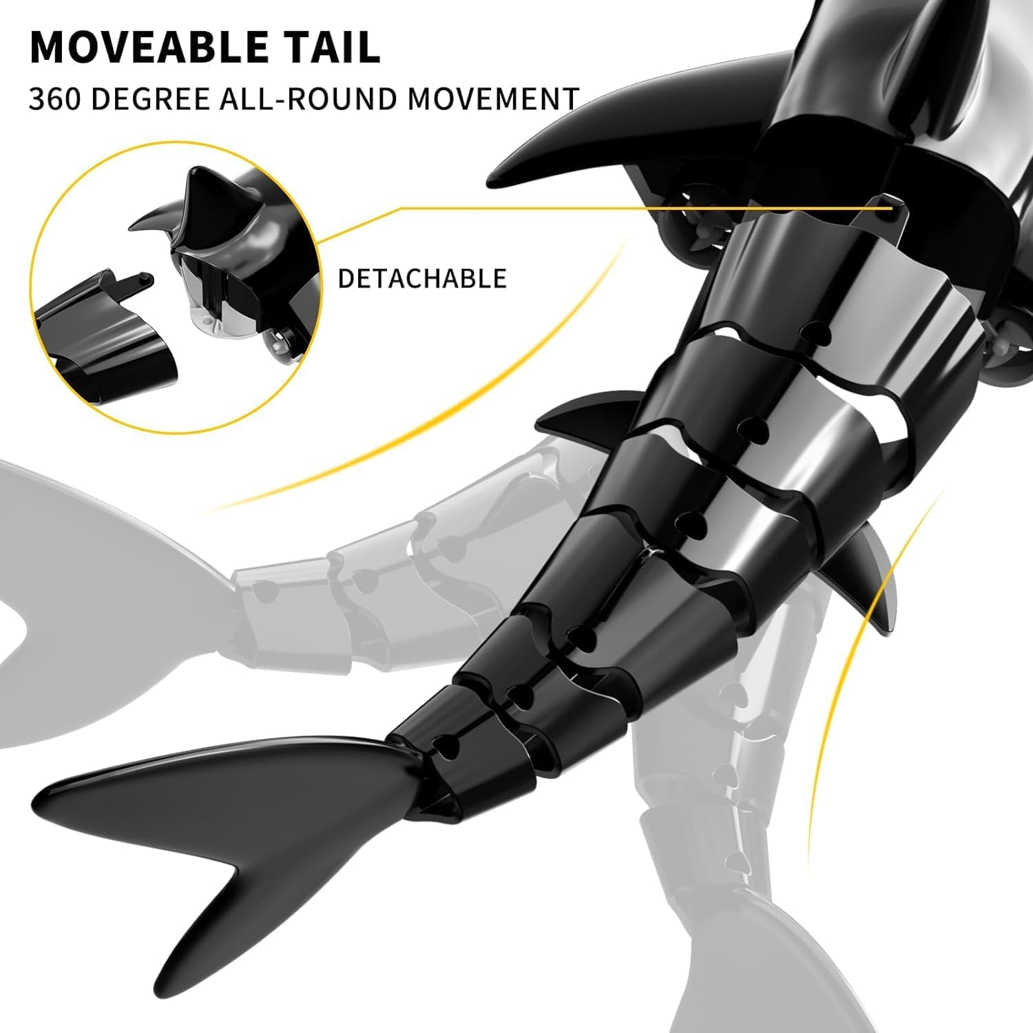 Remote Control Shark Toy, 1:18 High Simulation Scale Fish with Lights and Water Spray for Lakes, Bathrooms, Pools, Halloween, Christmas, Birthday Gifts Electric RC Boat for 6+ Years Old Children image number 2