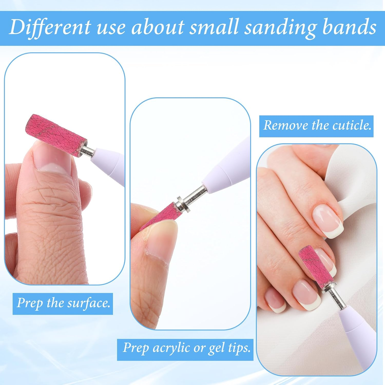 4 Pcs Small Mandrel Nail Bit, 3 Mm Mandrel Nail Drill Bit Sanding Bits for Nails Drill Sanding Band Nails Drills Bits for Electric File Sanders Manicure Pedicures Tool Home Salon (Sliver) image number 4