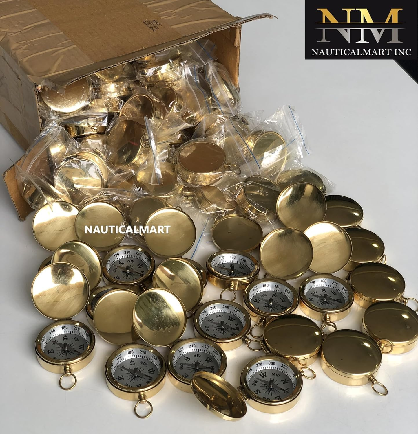 Nautical Brass Pocket Marine Compass Best Gift Set - Case Pack Of 50 image number 3