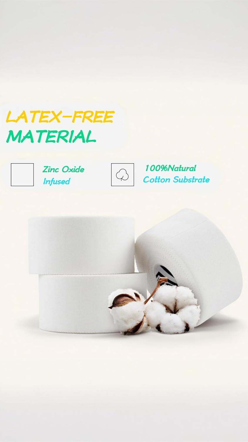 Athletic Sports Tape 3-Pack | Strong & Easy-Tear | 3.8Cm X 9.14M | for Bats, Tennis, Gymnastics, Boxing | Secure Wrap for Athletes & Trainers | First Aid Essential image number 4