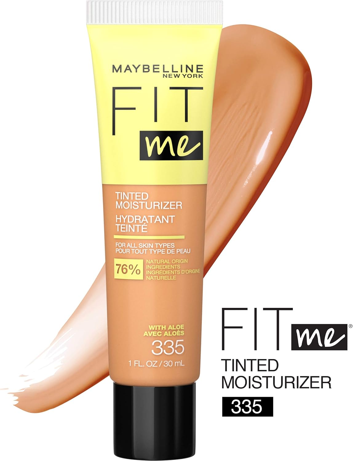 Fit Me Tinted Moisturizer, Fresh Feel, Natural Coverage, 12H Hydration, Evens Skin Tone, Conceals Imperfections, for All Skin Tones and Skin Types, 335, 1 Fl. Oz. image number 2
