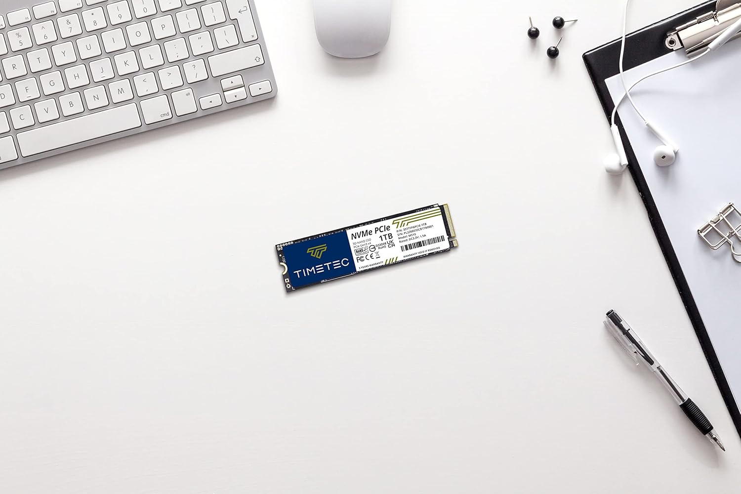 Timetec 1TB SSD Nvme Pcie Gen3X4 8Gb/S M.2 2280 3D NAND TLC 600TBW High Performance SLC Cache Read/Write Speed up to 2,000/1,600 Mb/S Internal Solid State Drive (1TB)