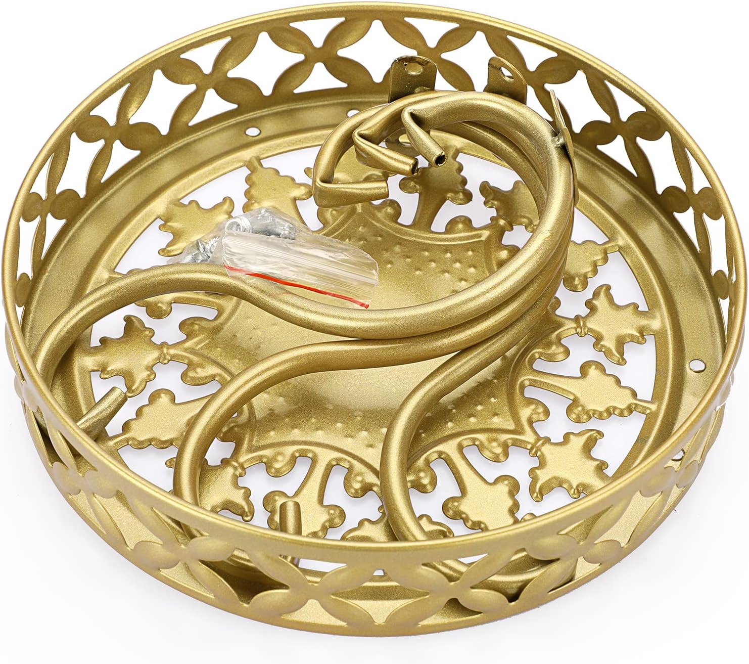 Ownmy Metal round Plant Stand Indoor Outdoor Flower Pot Holder, Heavy Duty Iron Plant Stand Display Potted Rack for Home, Garden, Patio, Golden Color - Black image number 6