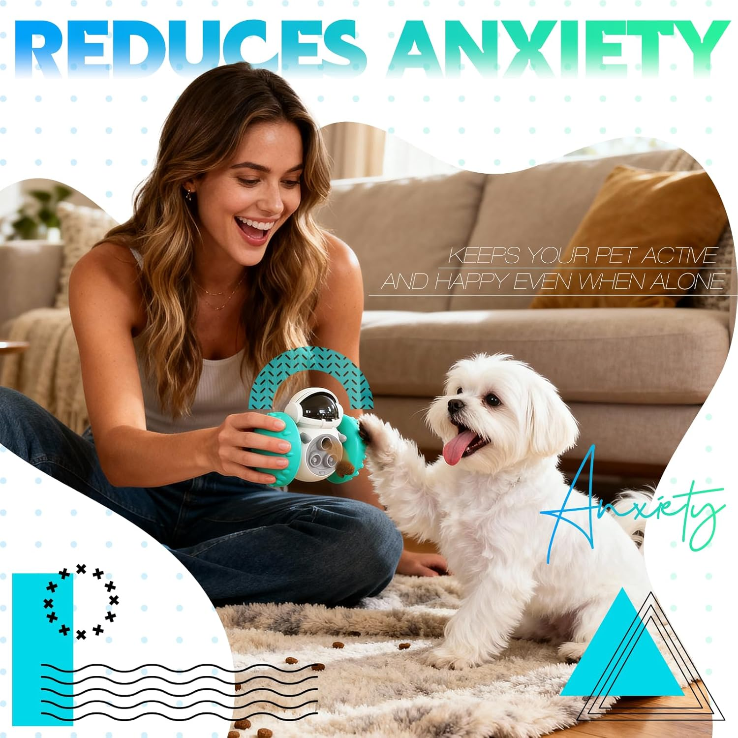 JORAGO Interactive Dog Puzzle Toys - Pet Treat Dispenser for Boredom, Dog Enrichment Toys for Small Medium Large Dogs, Puppy Chase Toys Slow Feeder Training Dispensing Toy Indoor to Keep Them Busy image number 1