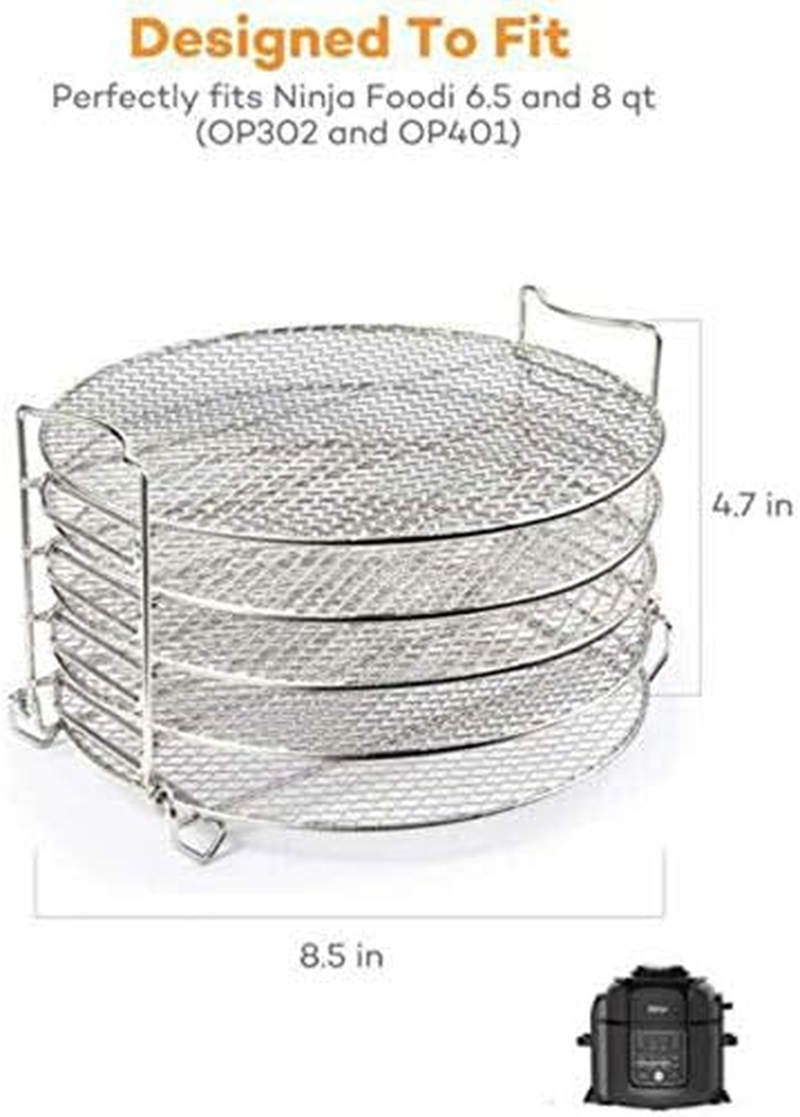 Grill Stand for Air Fryer, Dehydrator Stand for Ninja Foodi Accesories, with Five Stackable Layers Food Grade Stainless Steel Dehydrator Rack/59 image number 6
