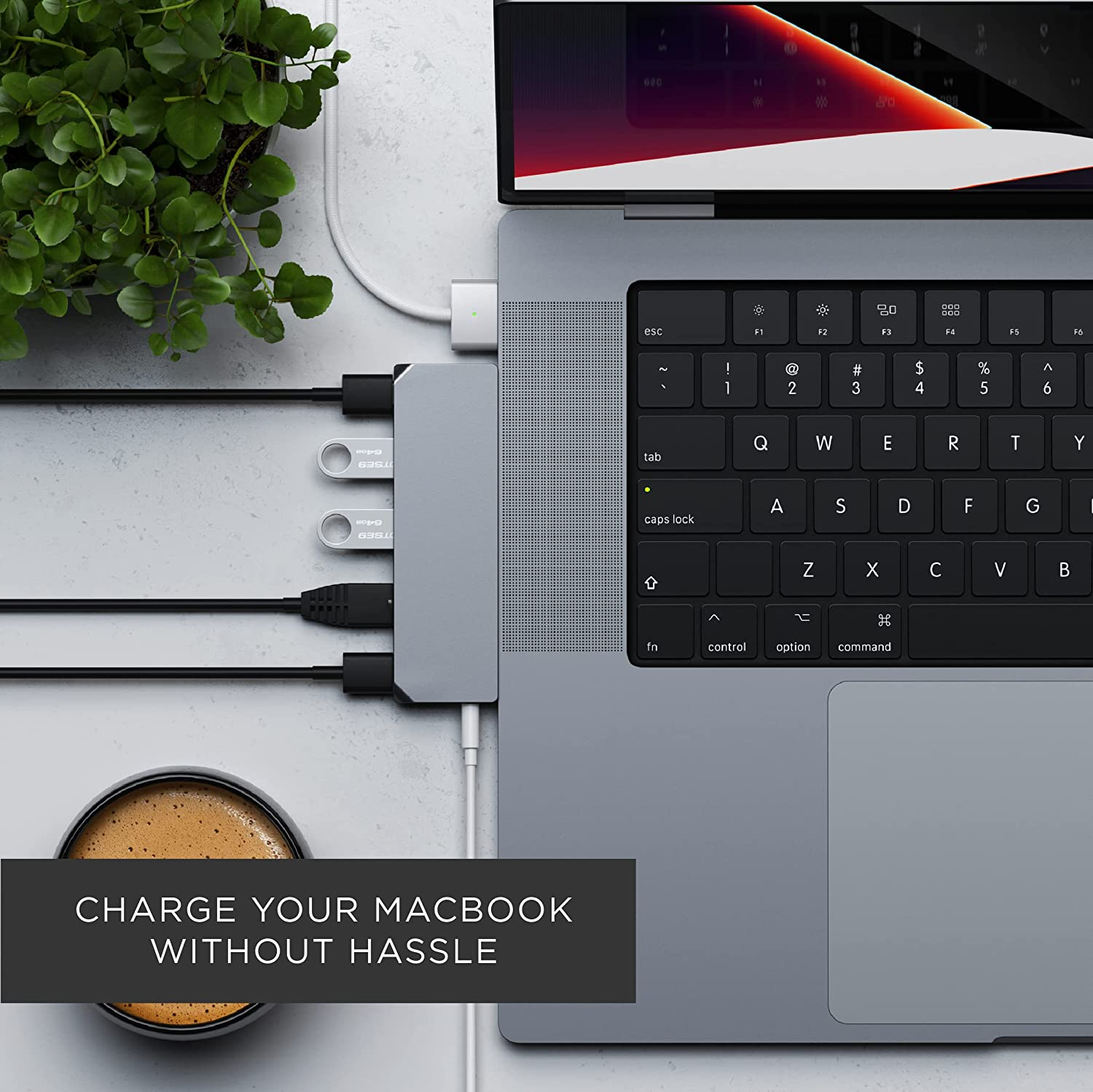 Satechi USB C Pro Hub Mini 6-In-1, USB-C Dongle with USB4 40Gbps, PD Charging 96W, Video Output up to 6K@60Hz, USB-C and USB-A 5Gbps, Ethernet and Audio &ndash; for Macbook Air & Pro M5 M4 M3 &ndash; Space Grey image number 3