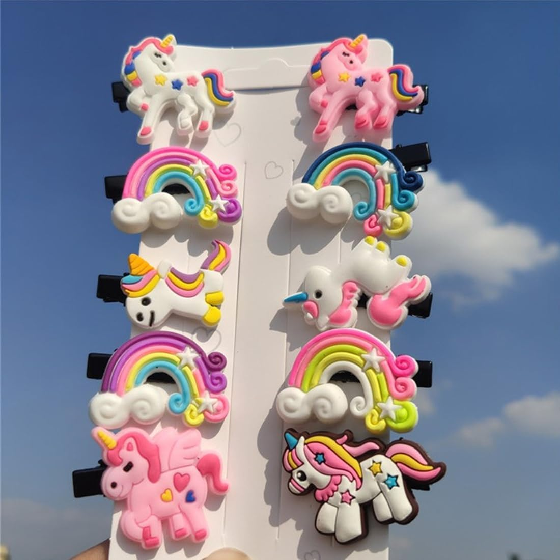 Weddhuis Pack of 10 Hair Clips Girls, 10 Pieces Hair Accessories for Babies/Girls, Unicorn Hair Clip, Cute Clips for Baby Girls, Women image number 2