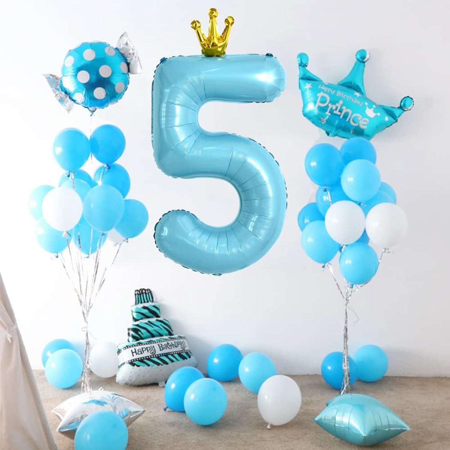40 Inch Blue Large Numbers Balloon 1-5 Birthday Party Decorations, Foil Mylar Big Number Balloon Digital 1 for Birthday Party Wedding Bridal Photo Shoot image number 6