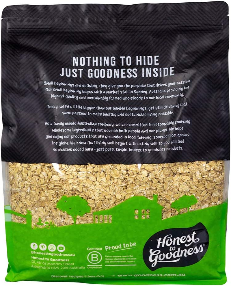 Honest to Goodness, Organic Wheat Free Rolled Oats, 4 Kg - Sustainably Grown, 100% Pure and Organic. Natural Source of Protein and Fibre. Extremely Versatile.
