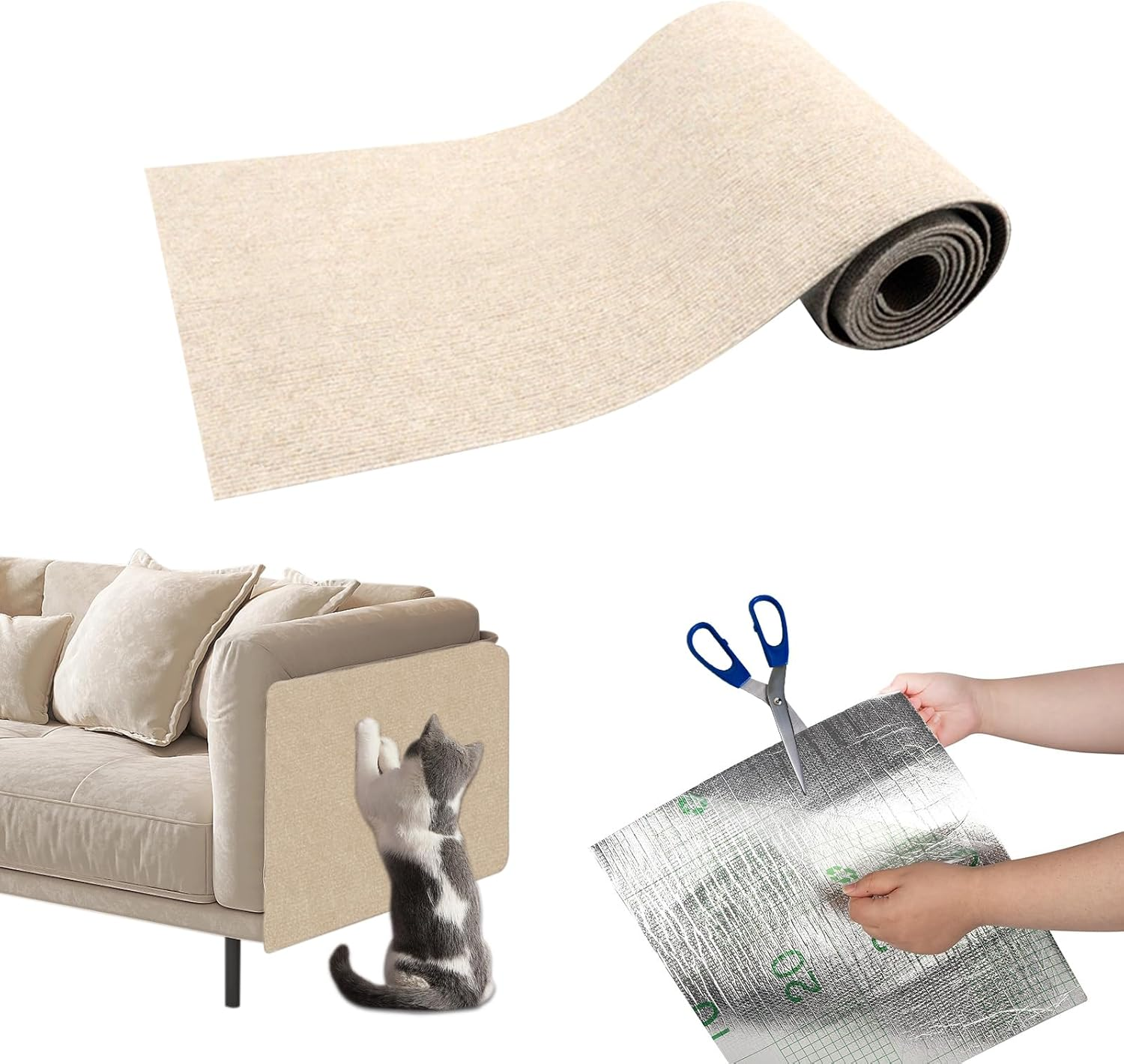 Self-Adhesive Cat Scratching Mat, Scratch Protection Sofa Cat, Scratching Board Scratching Mat Wall, Cat Scratching Mat, Cat Scratching Boards, DIY Climbing Cat Scratcher, Scratch Wall Furniture image number 5