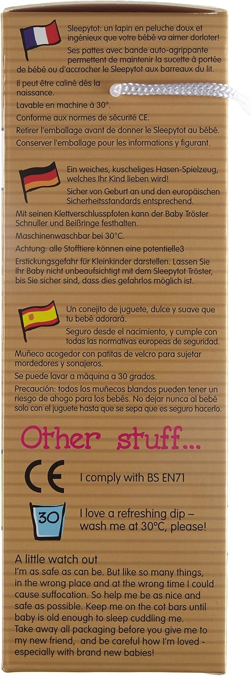 Sleepytot Baby Comforter Plush Toy | Dummy Holder & Teether Attachment | Soft, Machine Washable Newborn Sleep Aid | Perfect Baby Gift & Essential for Soothing |Grey Bunny image number 1