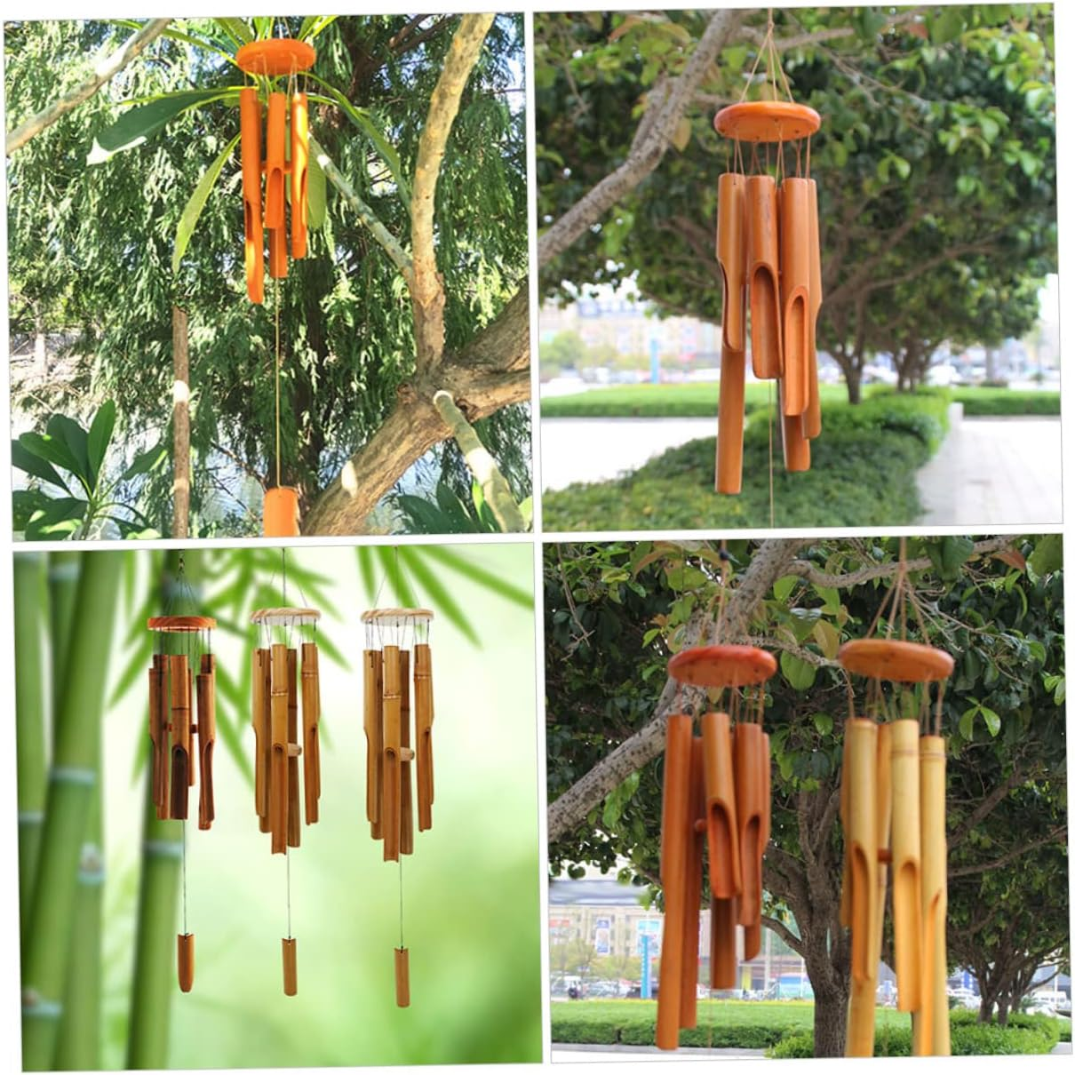 Yardwe Bamboo Wind Chime Decoration for Home Decor for Home Bamboo Decor Windchimes Unique Outdoor Japanese Wind Japandi Decor Wooden Decor Small Wind Chime Furniture image number 6