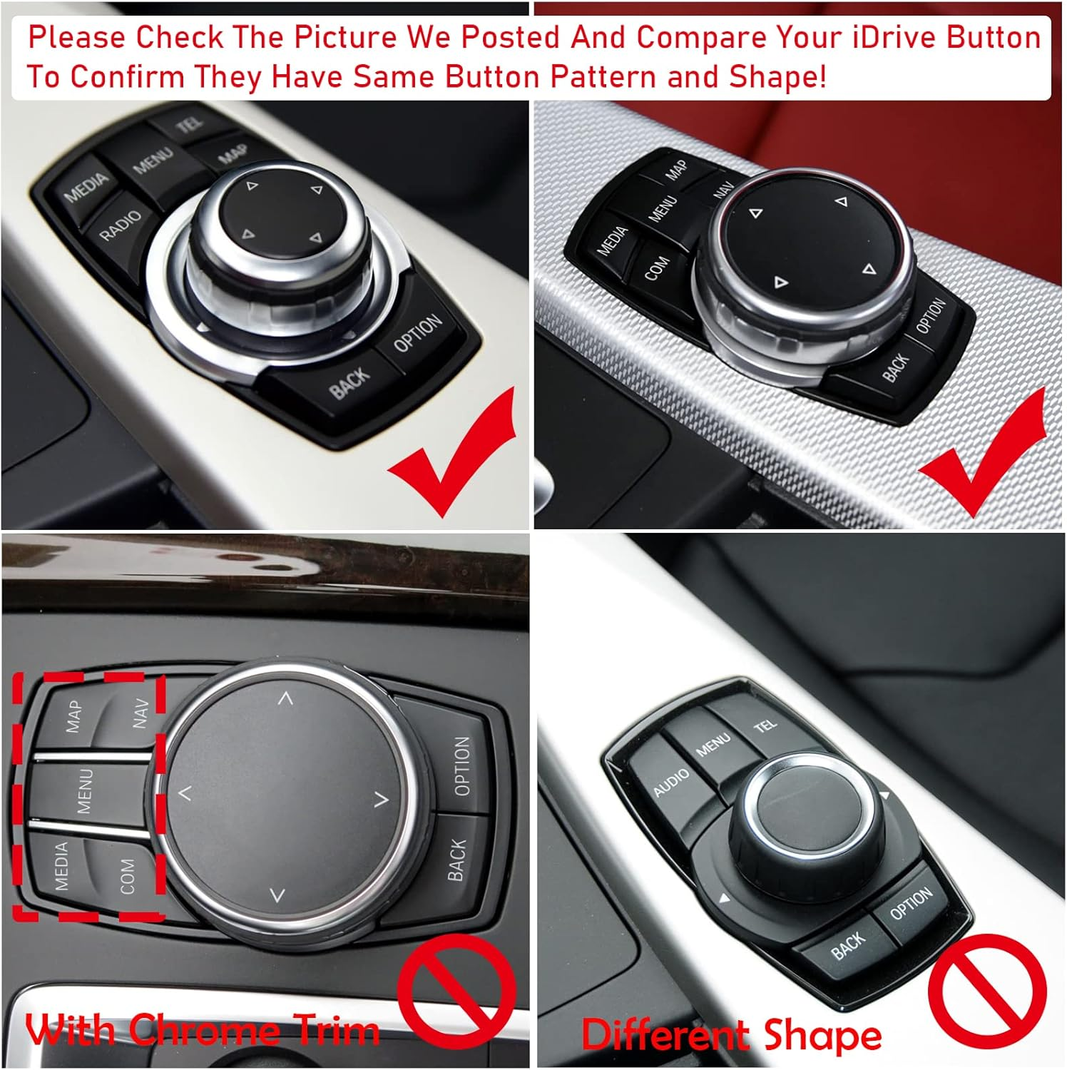 Jaronx Jaroxn Compatible with BMW Idrive Replacement Button Multimedia Idrive Control Button for 1' F20/2' F22/3' F30 F31/4' F32 F33/5' F10/7' F01/I3 I01/X1 F48/X3 F25/X4 F26 Series Button Game image number 3