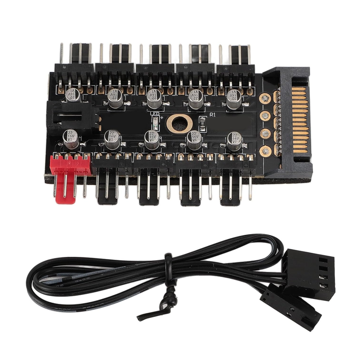 PC Chassis Fan Hub CPU Cooling Hub 10 Port 12V 4 Pin Fan PWM Hub, CPU Cooling Fan Hub for Computer Motherboard (Serial ATA Power) image number 4