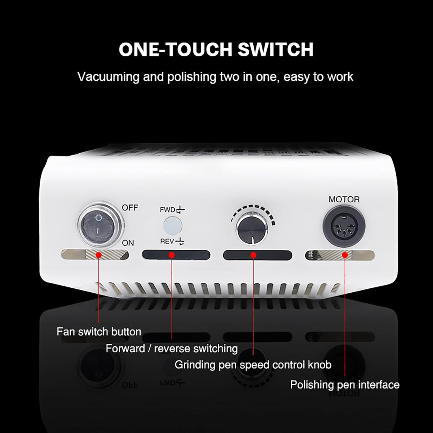 2-In-1 Manicure Kit, 60W Strong Power Nail Dust Collector Dust Vacuum Cleaner Manicure Tools, for Salon Expert Home Use image number 1