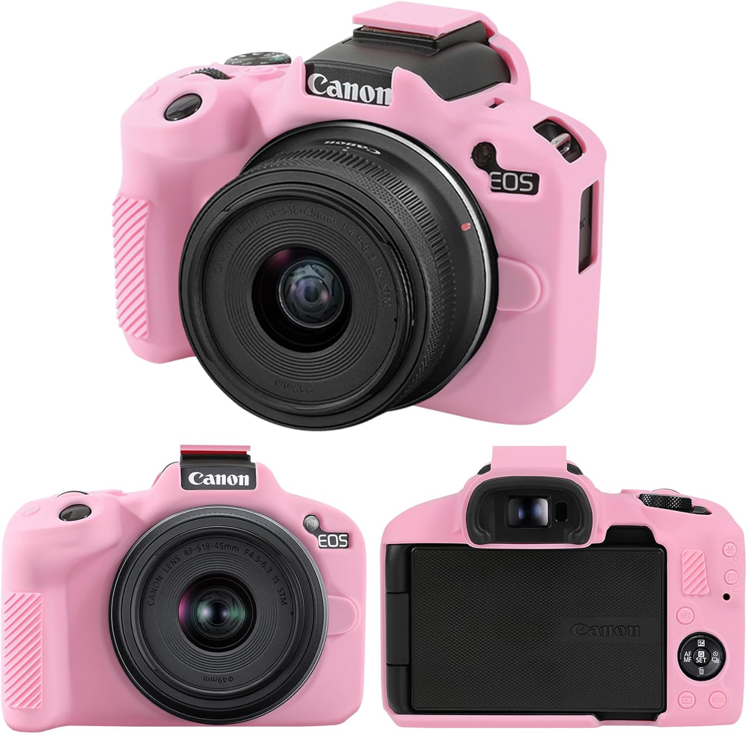 RAIALL Case for Canon EOS R50 Camera, Soft Silicone Protective Case for Canon EOS R50 EOSR50 Vlogging Camera, Lightweight EOS R50 Camera Case Cover Grip Body Skin, Pink