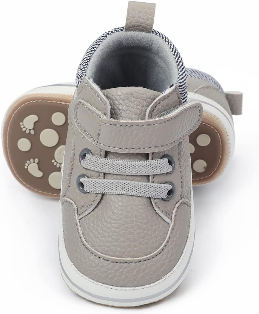 ENERCAKE Baby Boys Girls Shoes Soft Sole PU Leather Moccasins Lace-Up Sneaker Infant Toddler First Walkers Crib Shoes image number 5