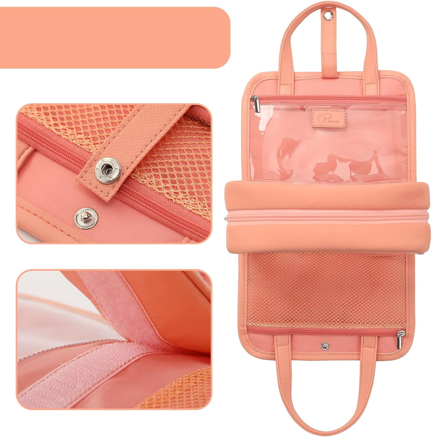 Vanfn Cosmetic Bags, Travel Makeup Bag Toiletry Bag for Girls, Cosmetic Bag, Waterproof Zipper Pouches for Airline Travel, Toiletries, Bathroom & Organizing P.Travel Series image number 5