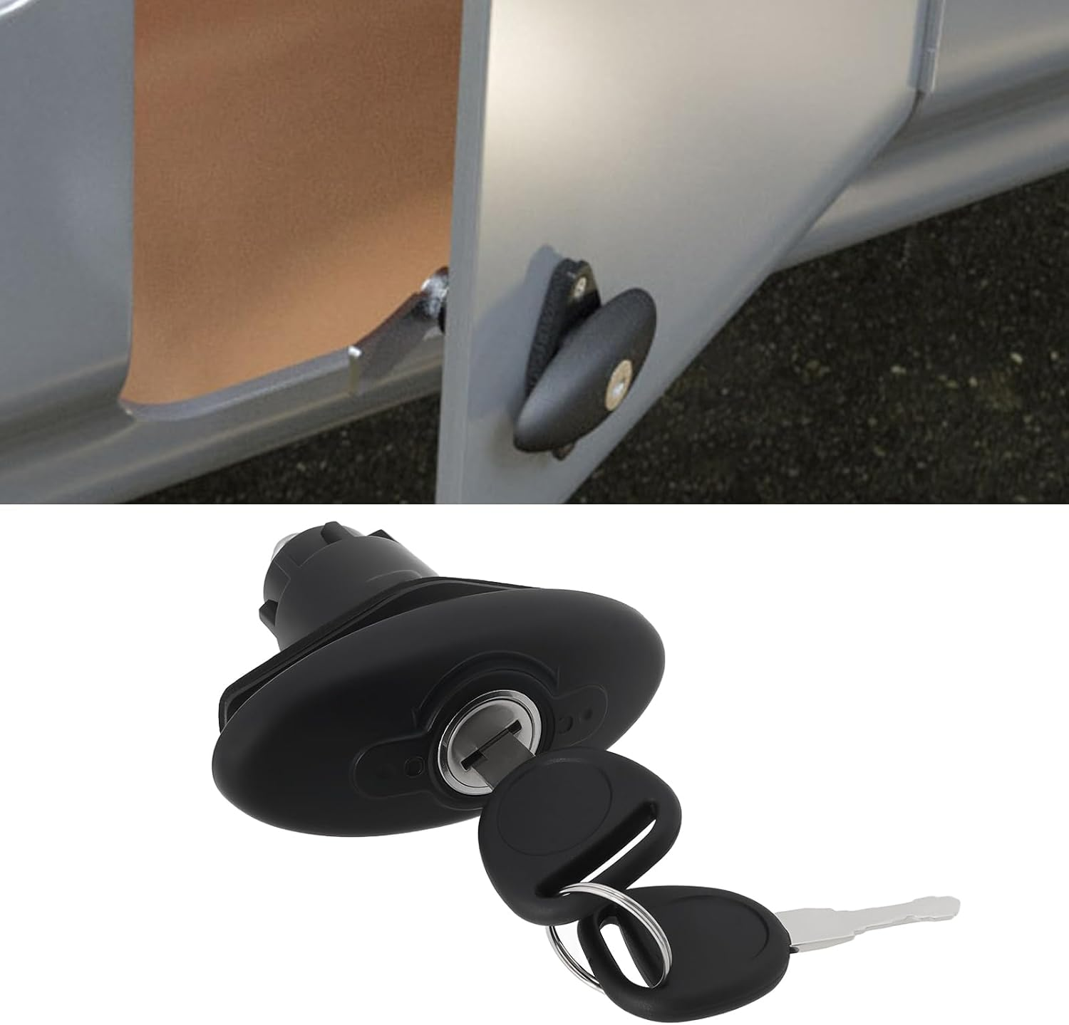 Emagtech 1 Set Caravan Cabin Door Lock with 2 Keys Suitable for 35Mm Door Thickness RV Door Lock with Baggage Locker for Travel Trailers image number 3