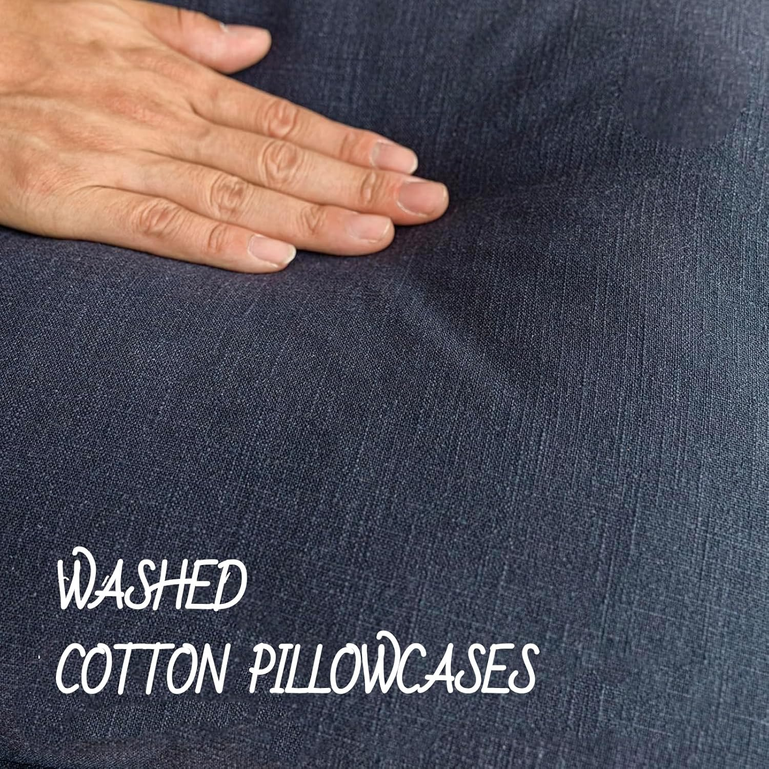 Cushion Covers 18X18 Inch - Set of 2 Decorative Fringe Throw Pillow Covers, Soft Boho Farmhouse Cushion Covers with Tassels for Sofa, Bed, Living Room Home Decor (Navy) image number 6