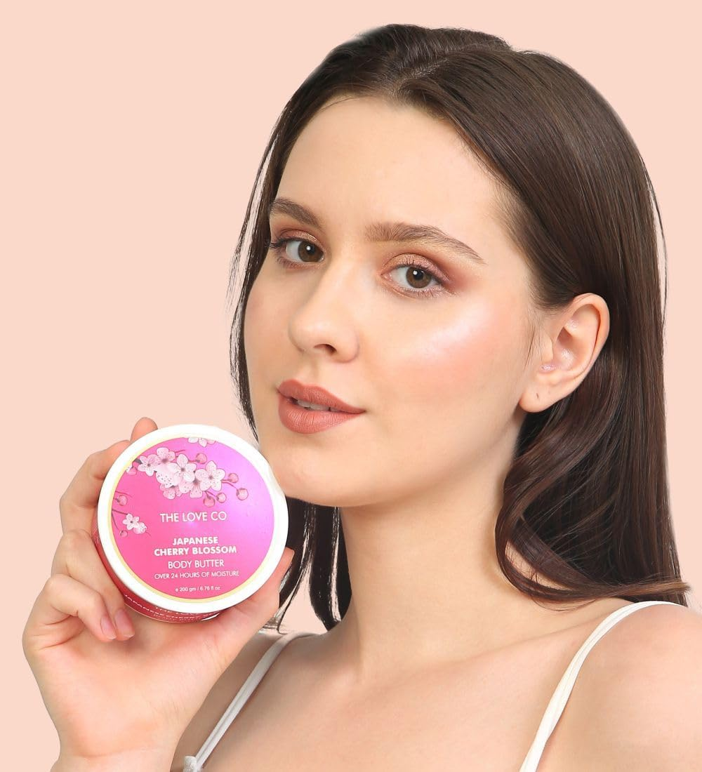 THE LOVE CO. Body Butter for Dry Skin 200Ml - 72 Hour Intense Hydrating Body Butter for Women| Japanese Cherry Blossom| Cocoa Butter Body Lotion | Shea Butter Body Lotion image number 6