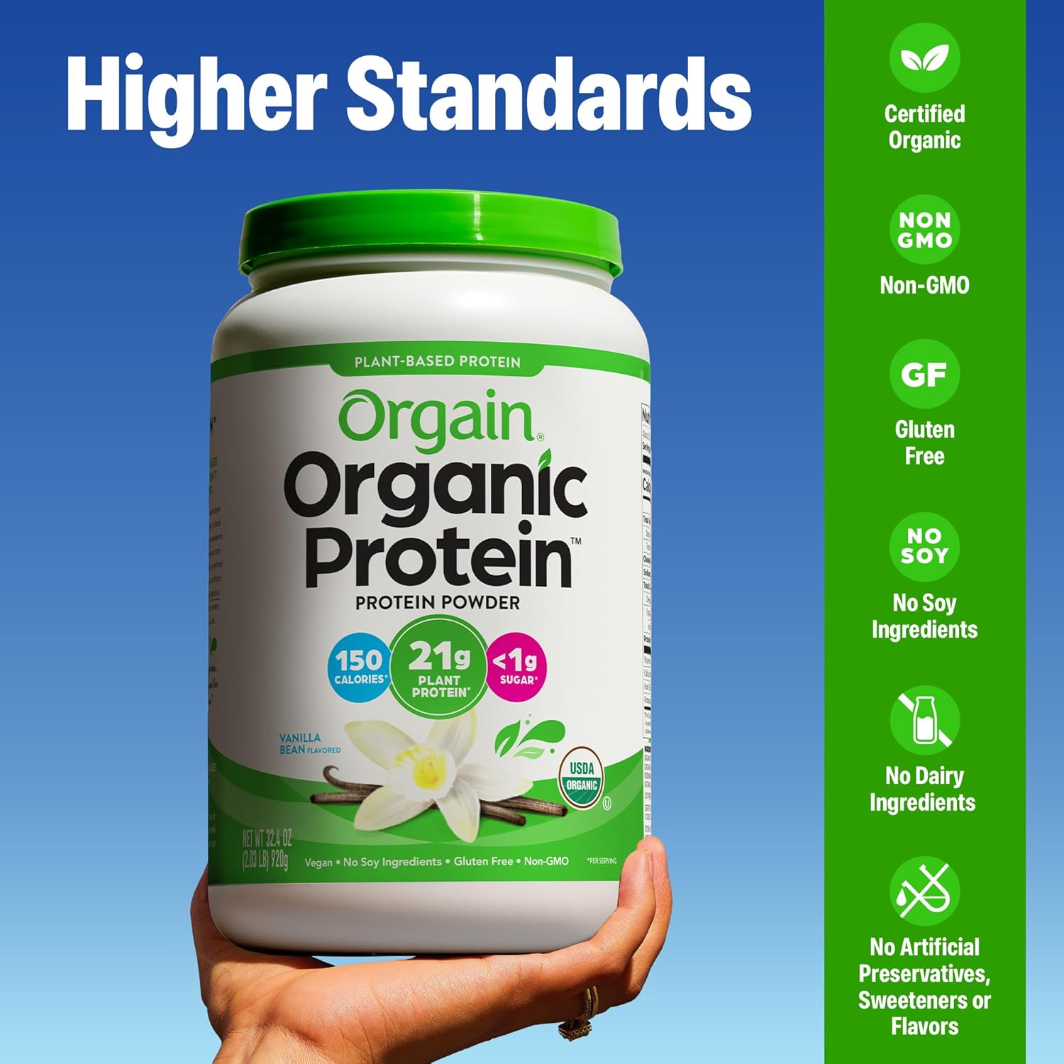 ORGAIN Organic Plant Protein Vanilla 2.0 Ib image number 3