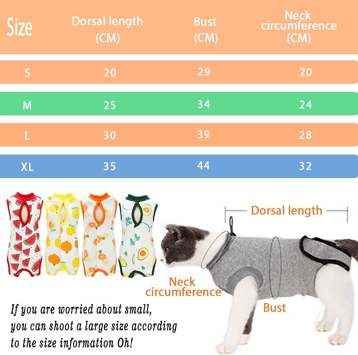 Agoumlux Cat Bodysuit after Surgery Castration for Cat Bodysuit for Surgery Leak Protection Cat Clothing Recovery Clothing Cotton, Green, S