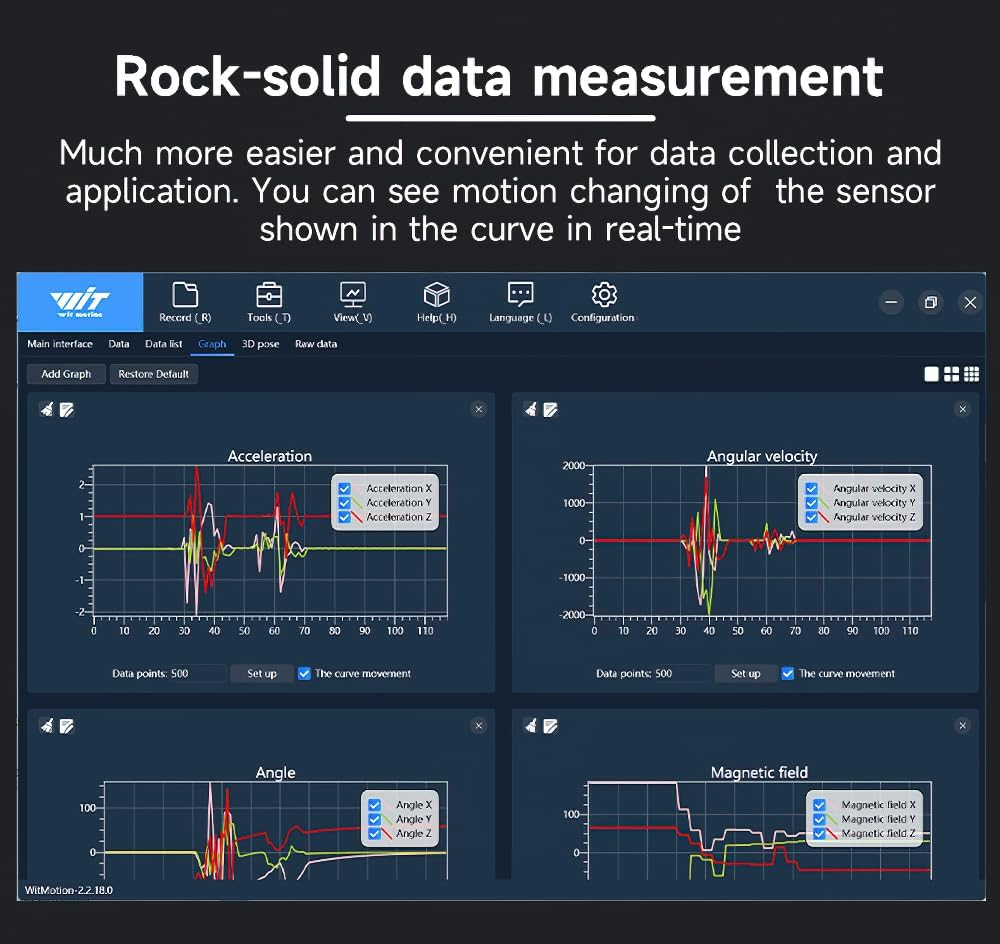 [Bluetooth 5.0 Accelerometer+Inclinometer] Witmotion WT9011DCL Bluetooth 5.0 Accelerometer Gyroscope Angle Sensor Electronic Compass Magnetometer Inclinometer&hellip; image number 5