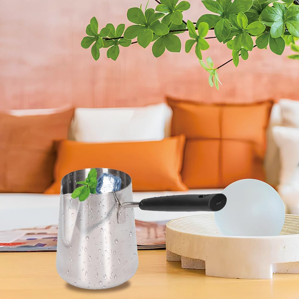 Turkish Coffee Pot, Greek Arabic Coffee Maker Stove Top Coffee Maker Professional Quality Stainless Steel Small Pot image number 6