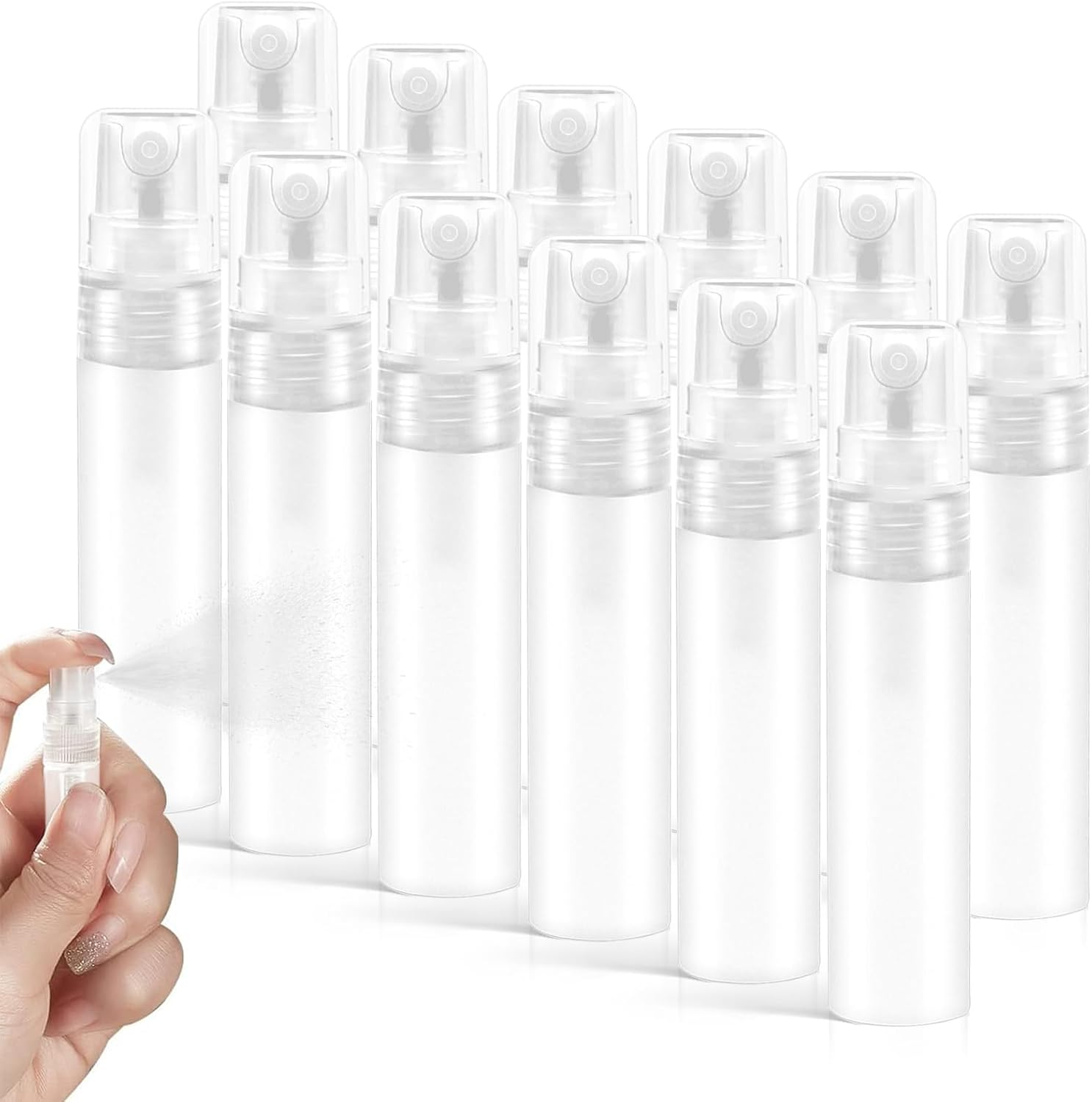 Mini Spray Bottle, 12 Pcs Mini Clear Perfume Bottle, 10Ml Refillable Fine Mist Spray Bottles for Liquid, Perfume, Makeup Tool, Travel image number 3