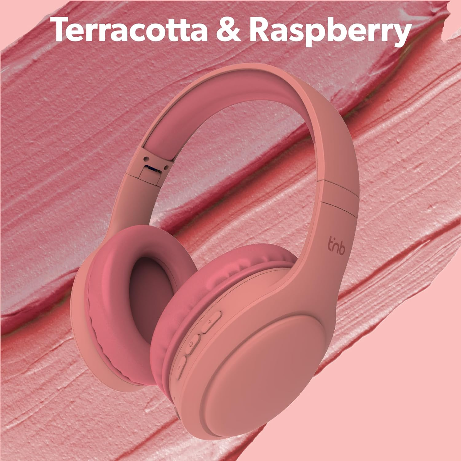 T'NB Wireless Headphones, Foldable Passive Noise Cancelling Headphones with Bluetooth Connection, Stereo Sound with Built-In Microphone, Battery Life up to 30 Hours - Pink image number 6