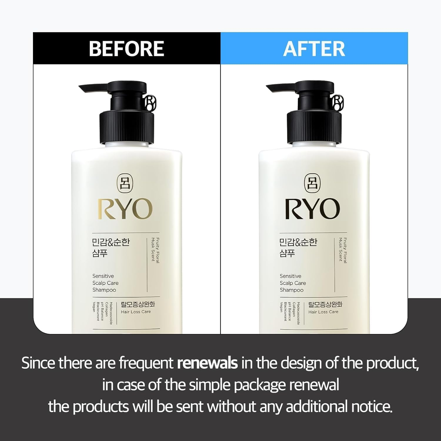 Sensitive Scalp Care Shampoo with Korean Ginseng & Caffeine - Soothing and Relief for All Hair Type, anti Loss Care, Dermatologist Tested. Korean Beauty Hair Loss Care for Ryo.