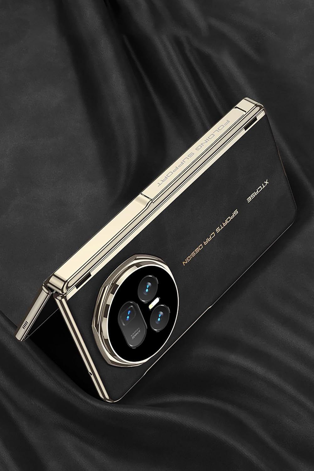 Hauw Case for Honor Magic V5, Slim Fit Shockproof Leather Mobile Phone Case Compatible with Honor Magic V5, Black 1 - Black image number 4