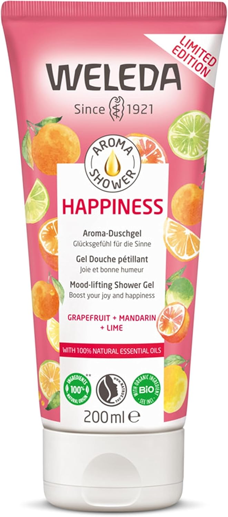 Weleda Aroma Shower HAPPINESS Limited Edition, Organic Shower Gel, Natural