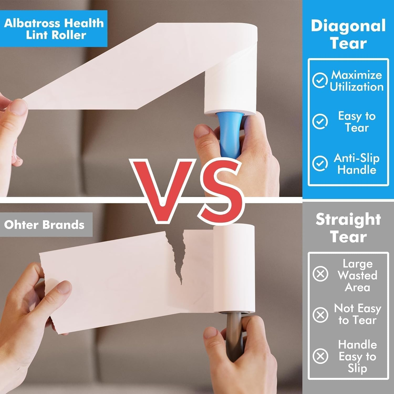 Extra Sticky Lint Roller Mega Value Set720Sheets for Pet Hair Removal, Dog and Cat Lint Remover image number 2