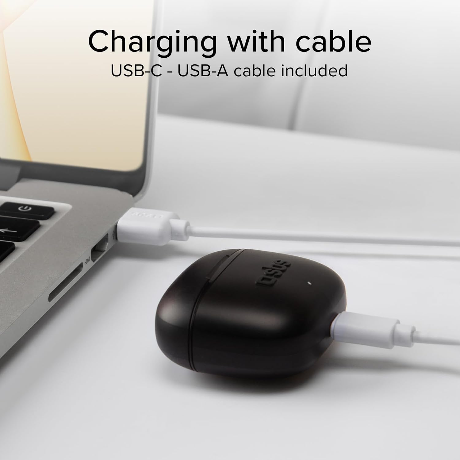 SBS Go Pods TWS Semi in Ear Headphones, True Wireless Stereo Charging Case, Built-In Microphone, Touch Control, for Smartphone, Tablet, Laptop, 12 Hours Playback, Black image number 4