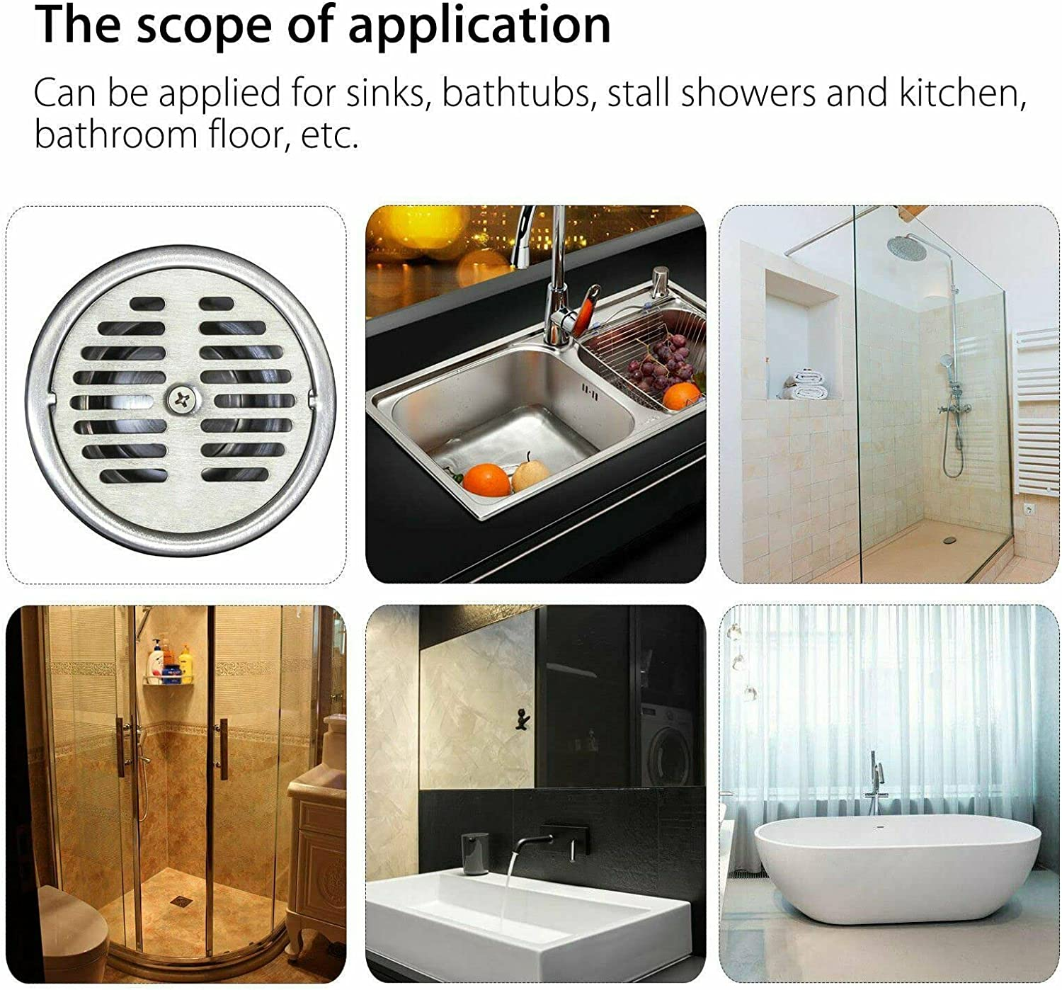 Bathroom Drain Hair Catcher Stopper Sink Strainer Filter Shower Covers Starfish Shower Drain Cover Kitchen Rubber Sink Filter Cover for Kitchen and Bathroom White image number 1