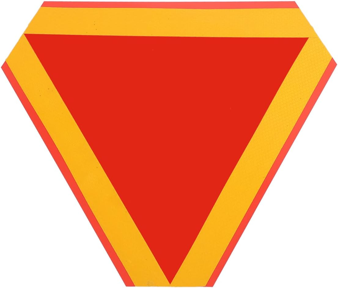 Reflective Warning Triangle Sign with Border High for Slow Moving Vehicles Golf Carts and Tractors Fade Resistant Safety Reflector for Improved Visibility and Easy Installation image number 1