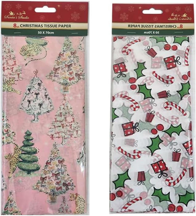 LYLAC Christmas Tissue Paper 8Pk 50X70Cm Printed Dsn