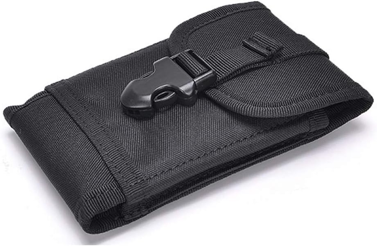 Outdoor MOLLE Tactical Military Pouch Army Black Waist Holster Smartphone Pouch Military 1000D Nylon Hook Loop Belt Phone Holster Phone with Slim Case image number 3