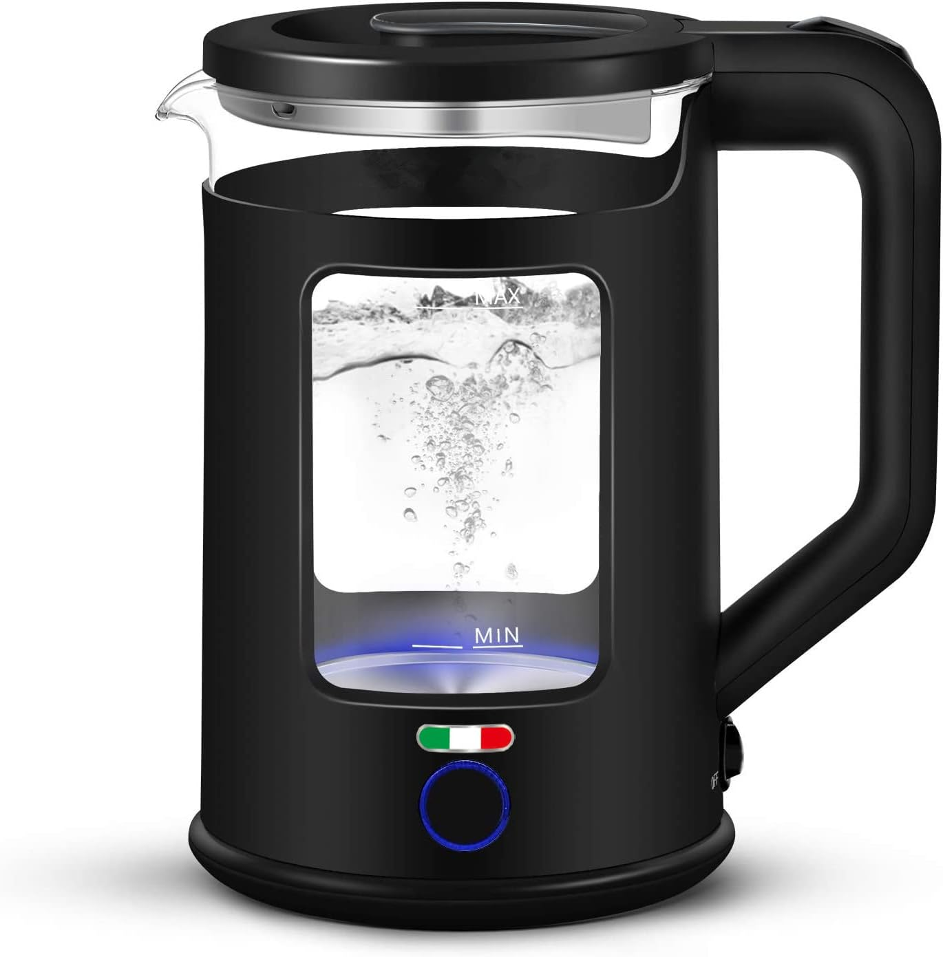Vintage Electric 1.7L Glass Kettle Boil Dry Protection with Keep Warm Function - Black image number 3
