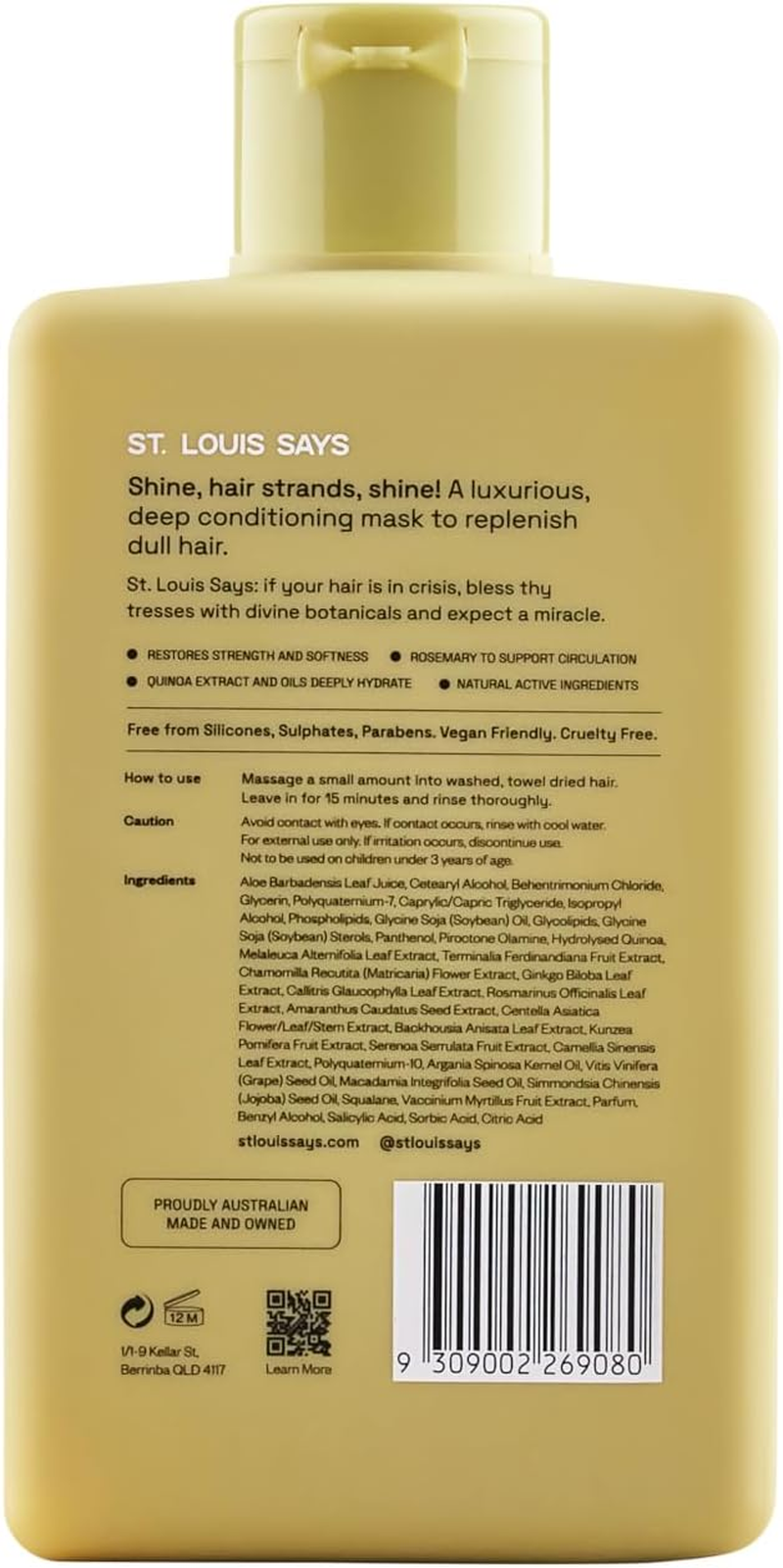 Resurrection Repair Hair Treatment Mask &ndash; Deep Conditioning Mask for Dry, Damaged Hair &ndash; Restores Shine, Softness & Strength &ndash; Infused with Quinoa, Rosemary, Amaranth, Argan Oil & Kakadu Plum image number 5