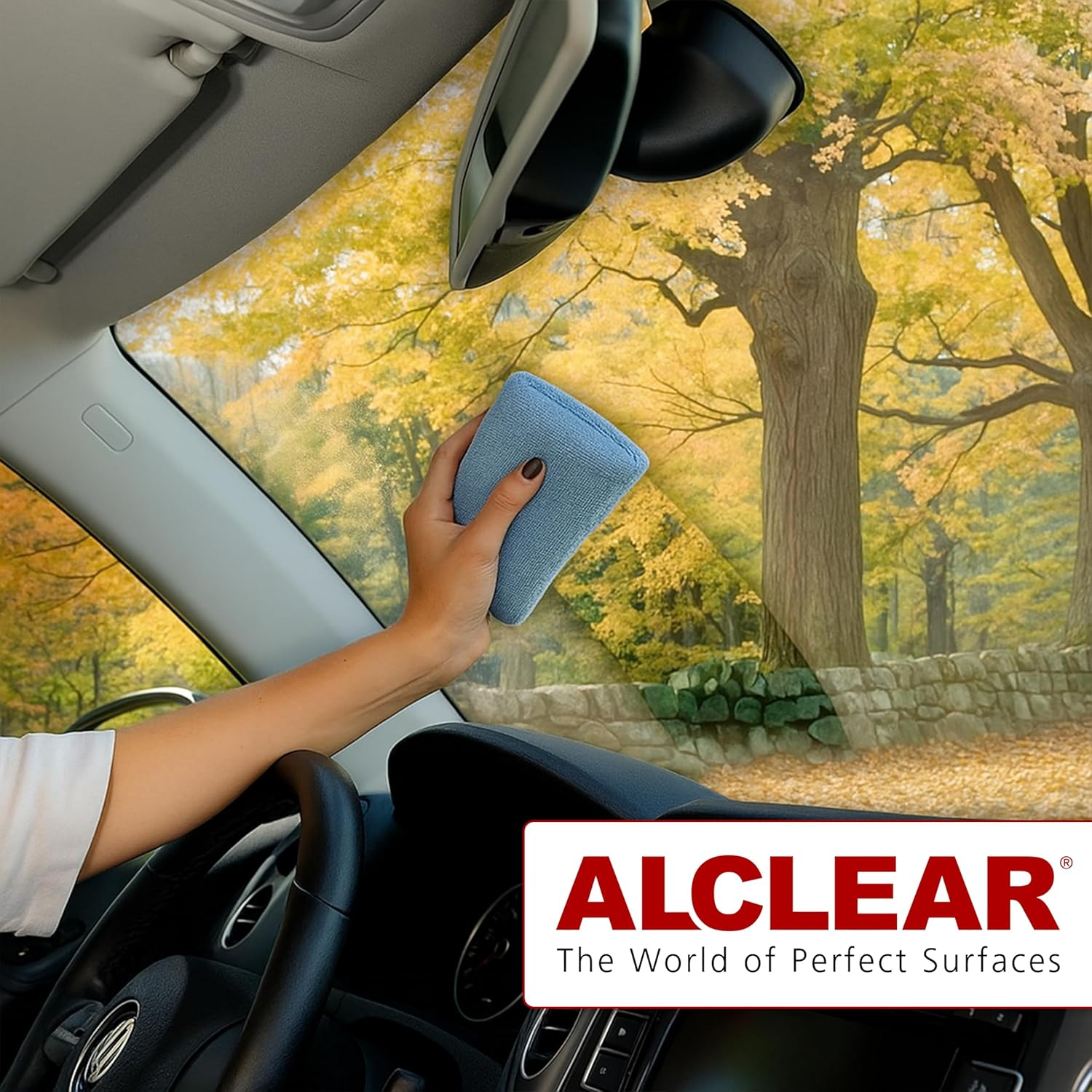 Alclear 950014 Ultra Microfibre Car Sponges, Set of 2, Clear Fogged up Windows, Anthracite/Blue, Car Care, Windscreen Cleaner, Clear View, Anti-Fog, like Car Microfibre Cloth image number 2