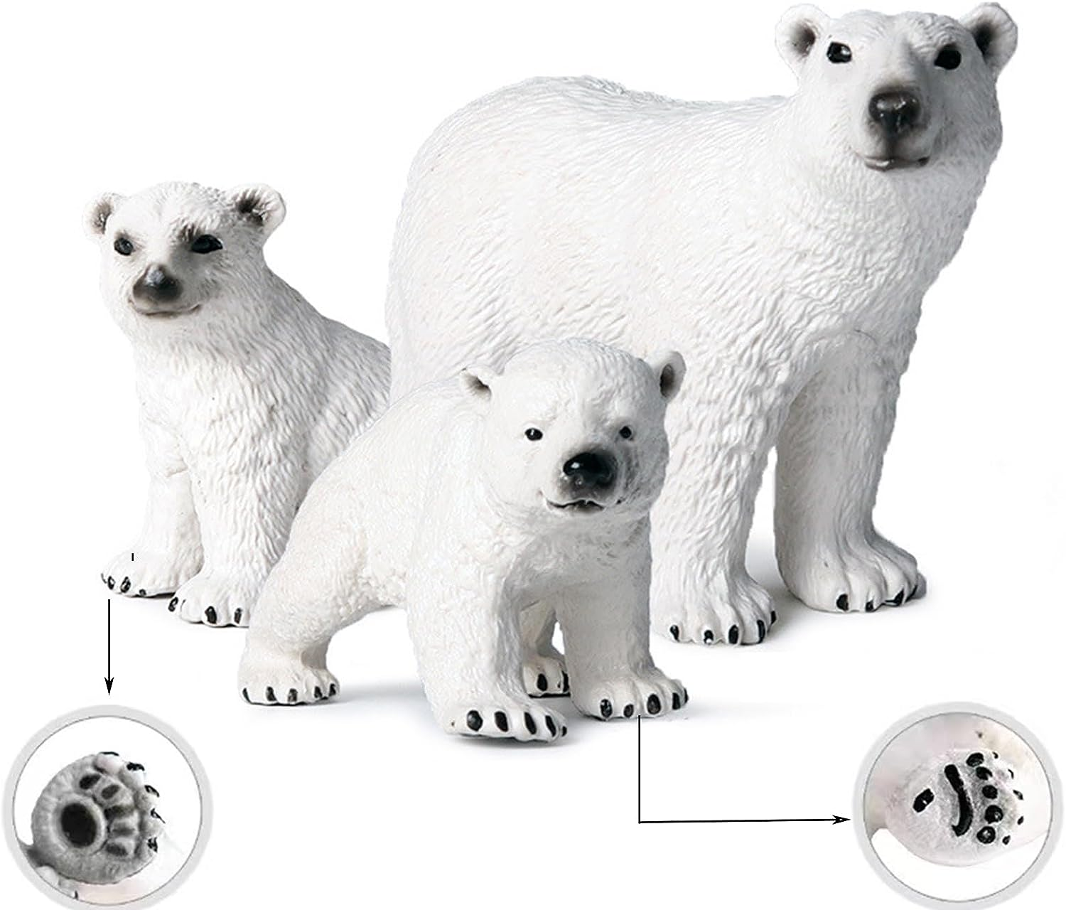 13Pcs Arctic Animal Toy Figurines Set Realistic Polar Animal Playset Cake Toppers, Polar Bear Family, Emperor Penguin Family, Snowy Owl, Seal, Arctic Wolf, Arctic Fox image number 3