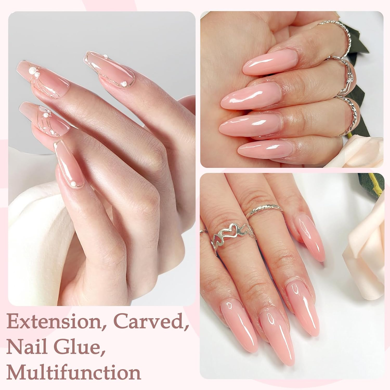 Builder Nail Gel - 100G/3.52Oz Clear Hard Gel Builder for Nails, Super Hard Nail Builder Gel Nail Extension Gel for Nail Strengthen DIY Nail Art Manicure (Hj-Gel005-Nude) image number 1