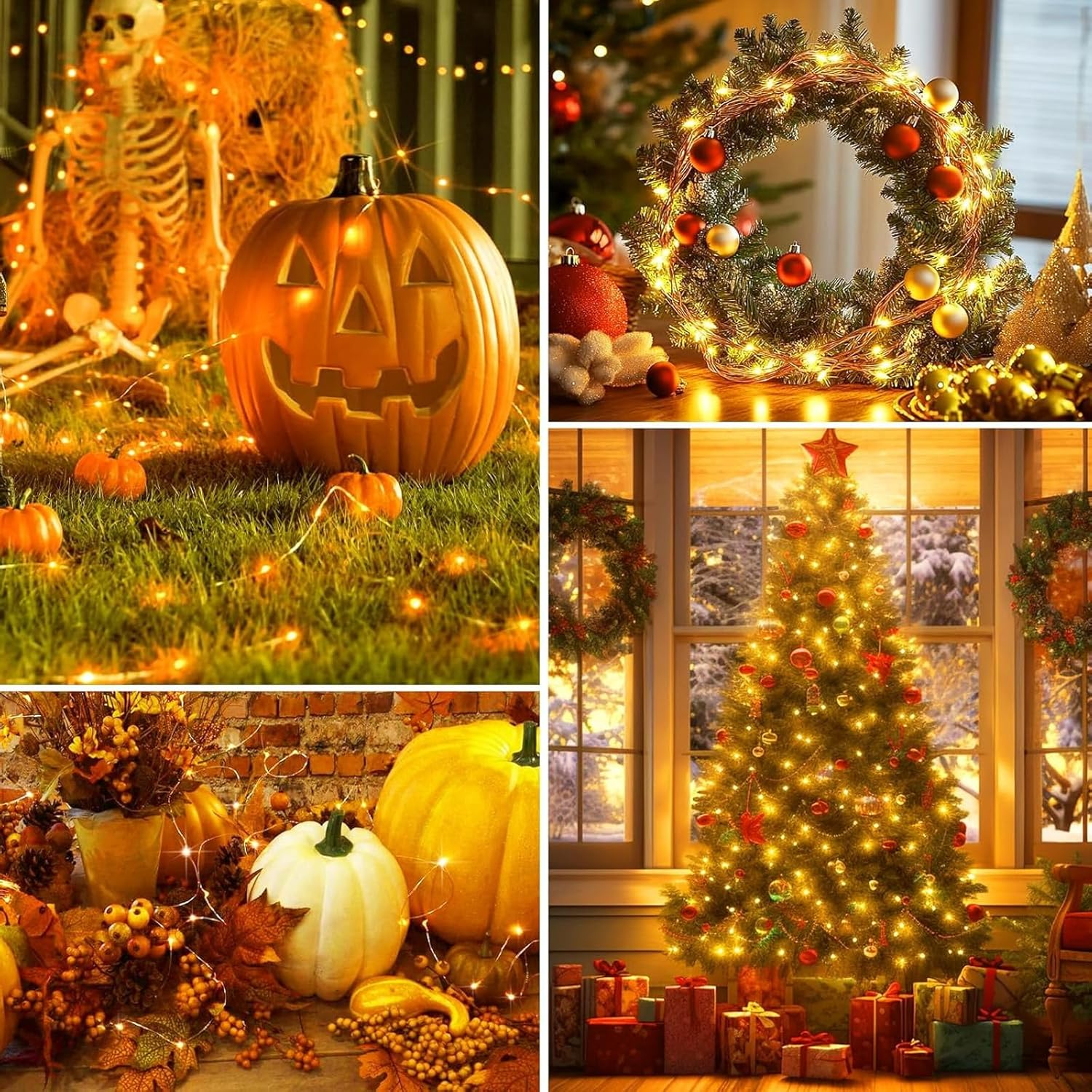 Alegre USB LED String Lights, 2M 20 Leds Copper Wire String Lights Plug in Waterproof Warm White for Indoor Outdoor Decoration LED String Lights