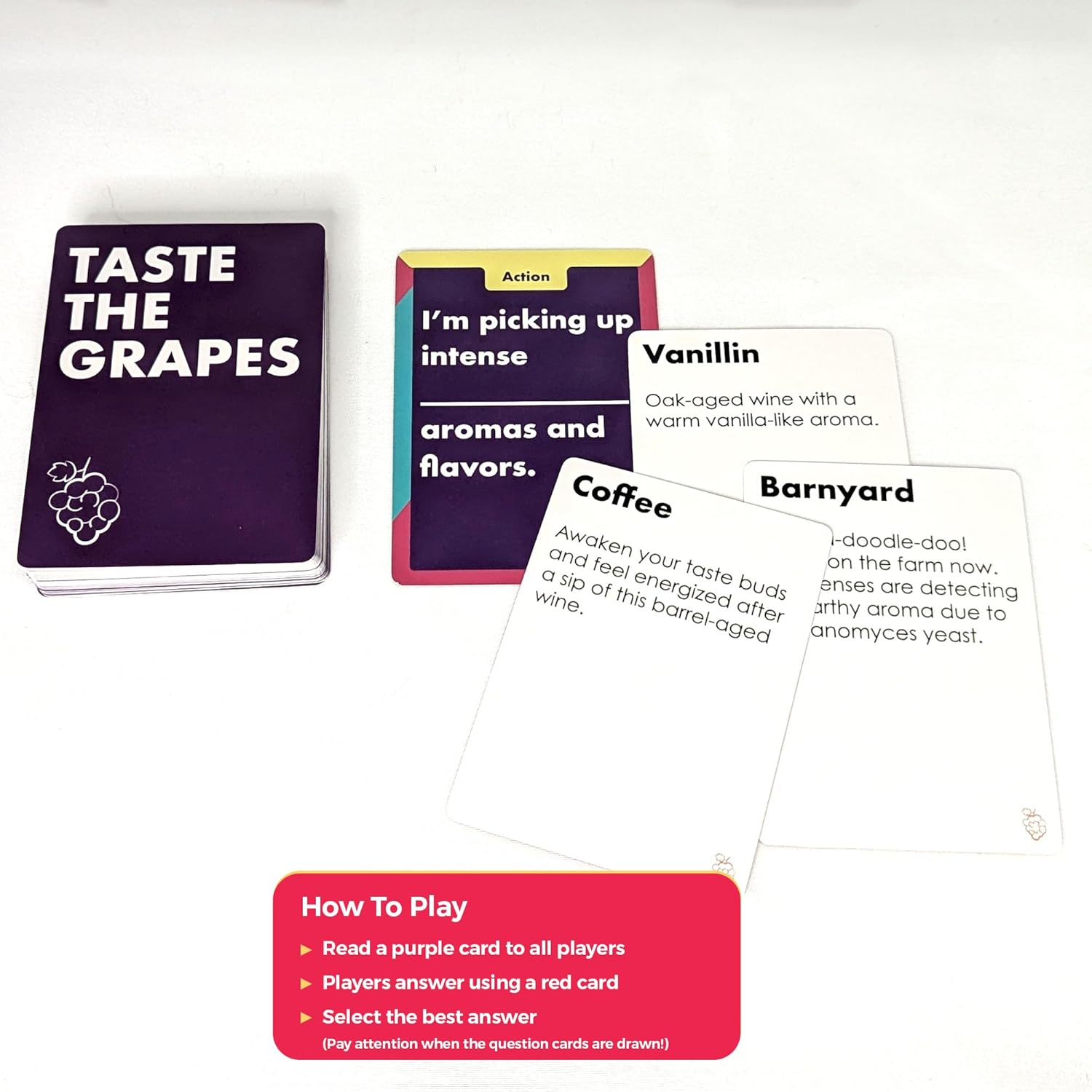 Taste the Grapes - Tasting Card Games. a Fun Time for Friends and Vino Lovers to Play. Corporate Present, Mother'S Day and WSET Education Study image number 2